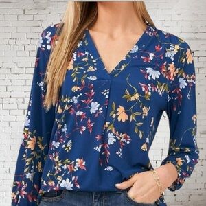 Two by Vince Camuto Camino Floral V‑Neck XL NWT | Stretchy Bliss + Effortless